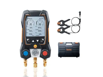 Testo 550s základný set - Inteligentný digitálny servisný prístroj dvojcestný blok ventilov